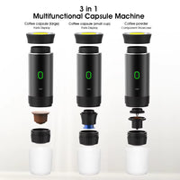 Electric Portable Coffee Machine Portable Italian Espresso Machine for Car & Home 3-In-1 Capsule Powder Travel Coffee Maker